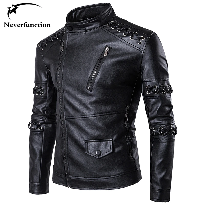 

Biker Hip hop Faux Leather Jackets NEW men Casual Drawstring Waterproof Motorcycle PU Leather Jacket high quality Plus Size 5XL