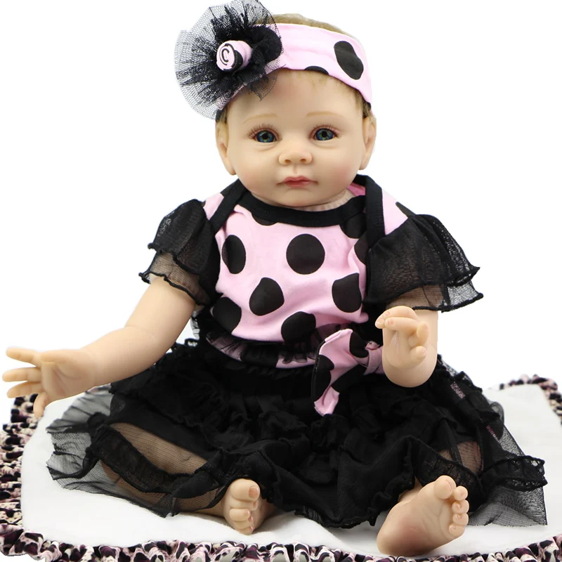 Lifelike Reborn Baby Doll 22 inch Cheap Toys Silicone Doll Baby Alive Realistic Baby Doll Toys For Girl Birthday DIY Present