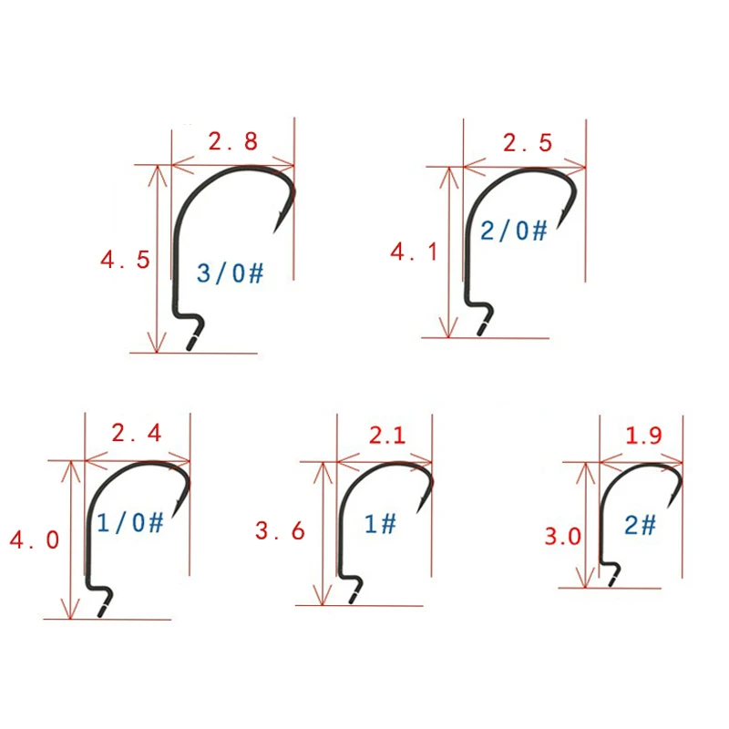 ILure-50-st-cke-Kohlenstoffstahl-Kurbel-Haken-Set-5-Gr-e-1-2-1-0-2