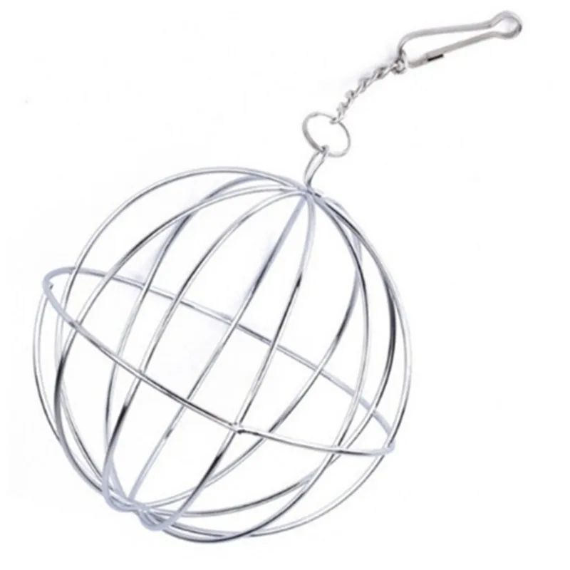 

kingccpet Hot Small Animal Stainless Steel Ball Shape Grass Pet Feed Dispenser Bunny Guinea Rabbit playing Hanging Ball Toy Pet