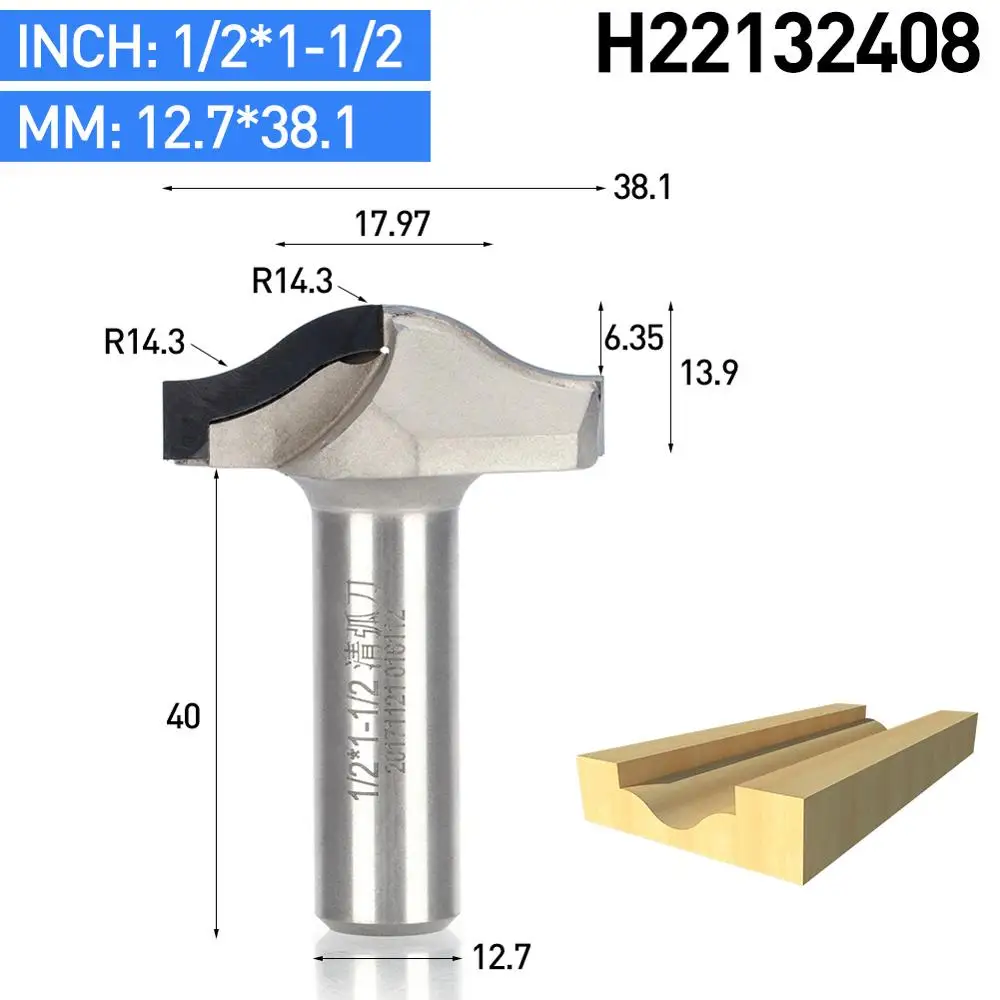 HUHAO 1 шт. 1/" хвостовик алмазное CVD покрытие фрезерные кромки формы Концевая фреза деревообрабатывающий фреза PCD дверь шкафа резьба маршрутизатор бит - Длина режущей кромки: H22132408