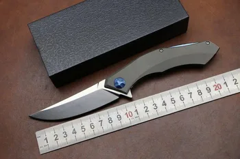 

KESIWO folding hunting knife titanium handle 59HRC D2 Blade camping outdoors survival tactical pocket knife bearing tools