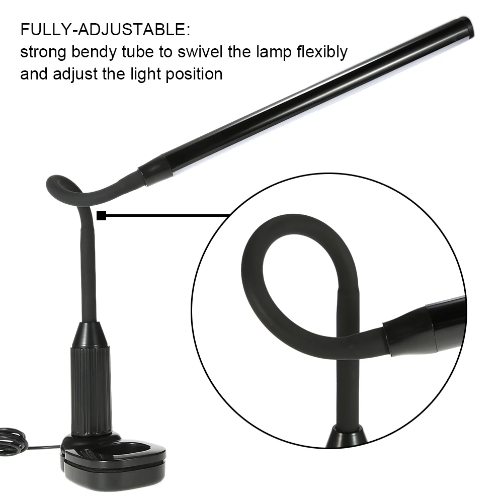 24LED сенсорный выключатель Клип Настольная лампа с питанием от USB Гибкая Настольная лампа Плавная затемнение настольная лампа Защита глаз ночник для чтения