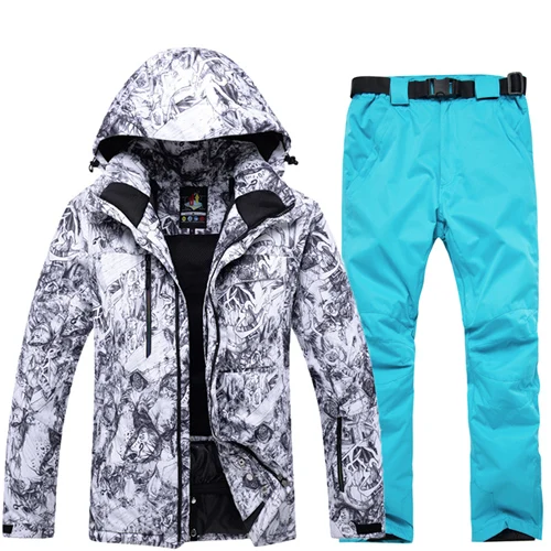 Сноубординг комплекты Для мужчин Куртки+ Штаны очень теплый ветрозащитный Водонепроницаемый снег Лыжный Спорт костюм Открытый Зимняя одежда - Цвет: color 5