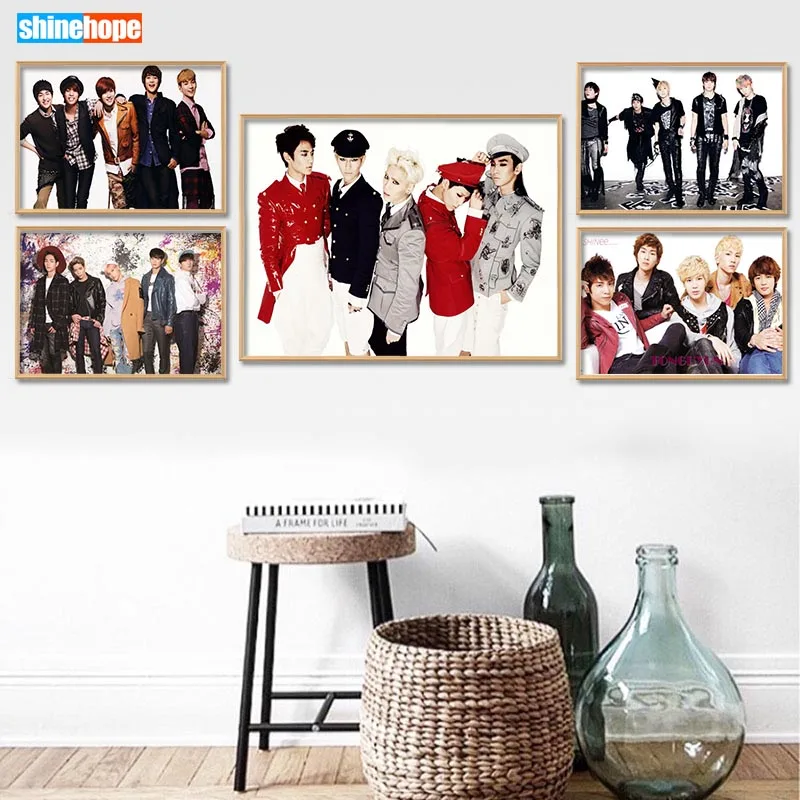 Холщовый постер на заказ SHINee 27x40 см 30x45 домашний декор холщовая печать шелковая