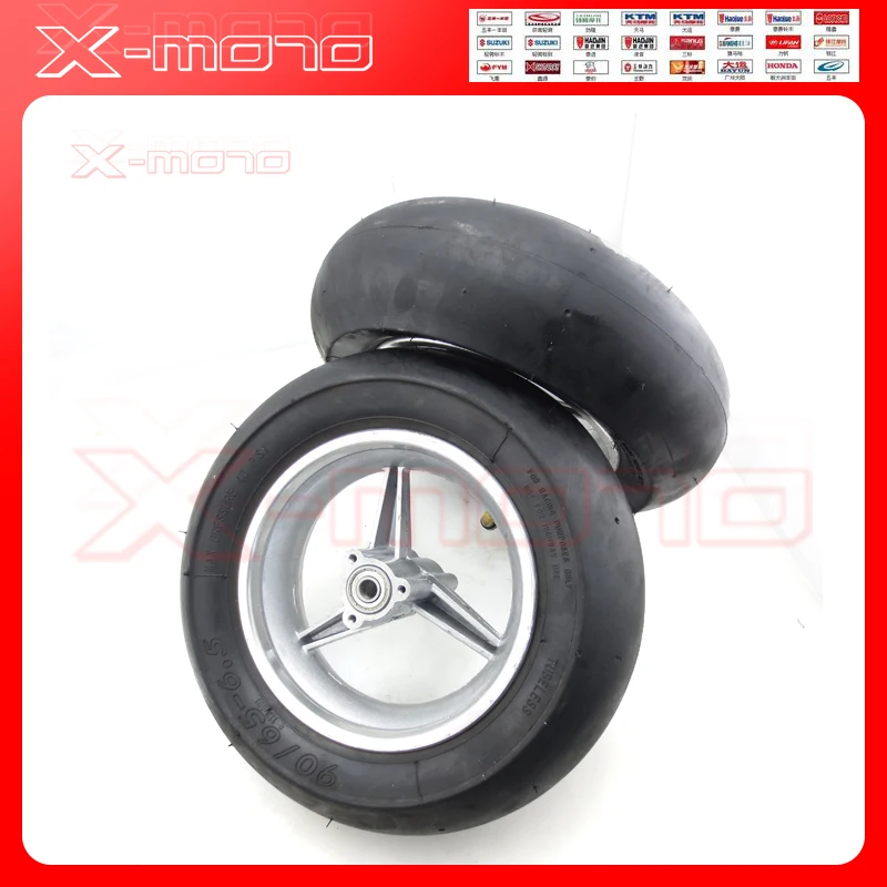 Brand-new front /Rear 110/50-6.5 & 90/65-6.5 wheel &Vacuum tyre for 2 stoke mini pocket bike spare parts