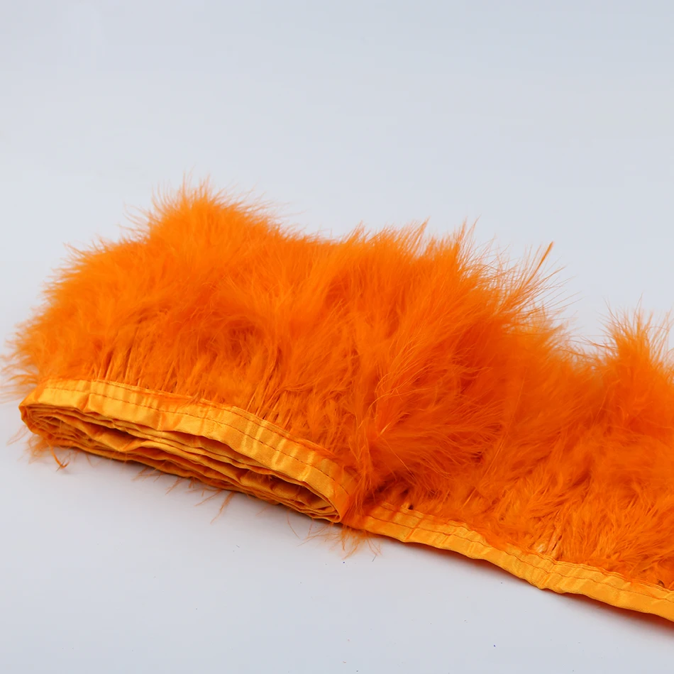 7 orange marabou feather trims 5 - 