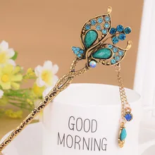 Для женщин элегантные заколки для волос Бабочка Листья заколка Ретро шпилька для волос со стразами аксессуары для волос подарок для мамы