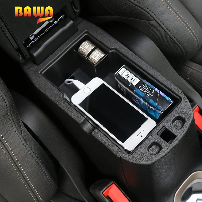 BAWA ABS Armrest Box Storage Accessories for Jeep Renegade 2016-2017 Car Internal Storage Box
