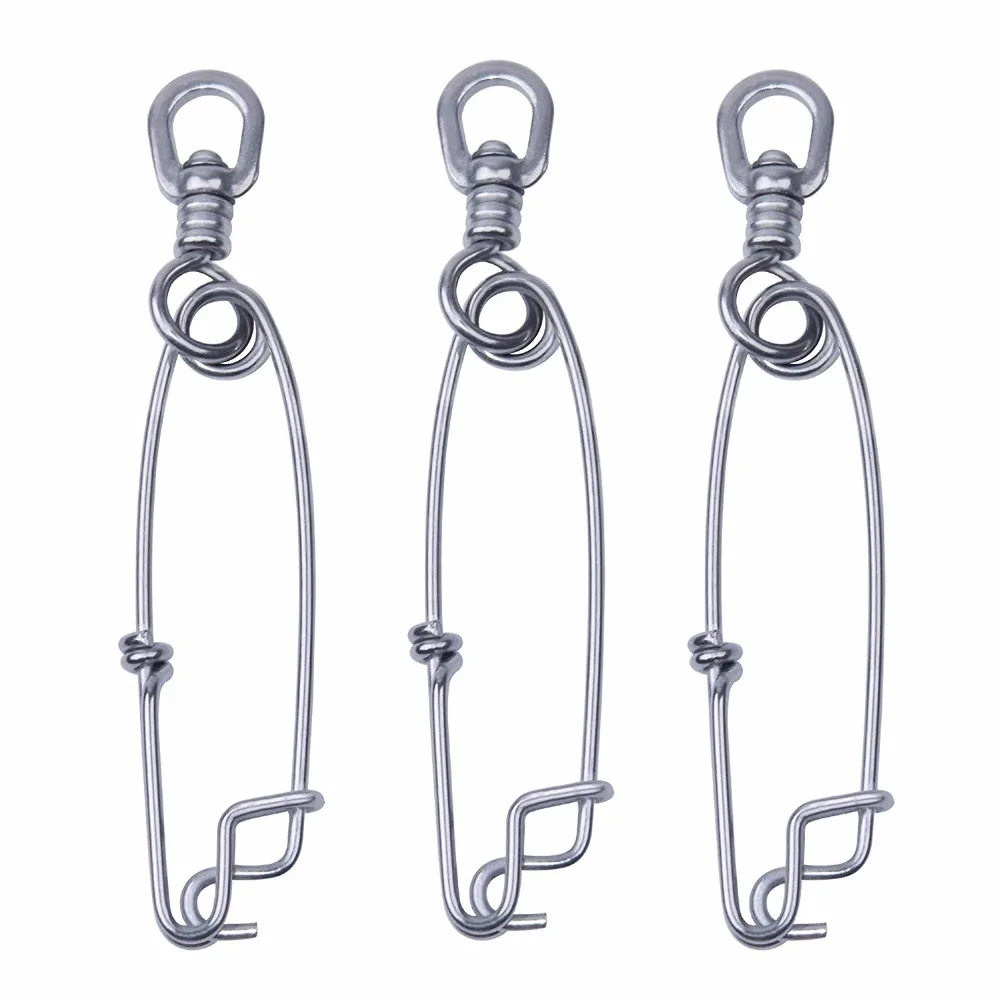 

10pcs Longline Branch Hangers Swivels Stainless Steel Floatline Tuna Clip Snap Strong Fishing Connectors Test 400LB-1100LB