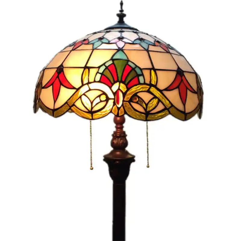 lampara de suelo de vidrio estilo barroco de tiffany accesorio de iluminacion de vidrio estilo vintage europeo para vestibulo cama apartamento