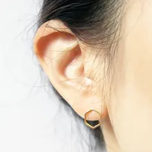 SMJEL 30pcs-S043 модные украшения геометрические оптом шестигранные серьги-гвоздики для женщин Подарки на день рождения