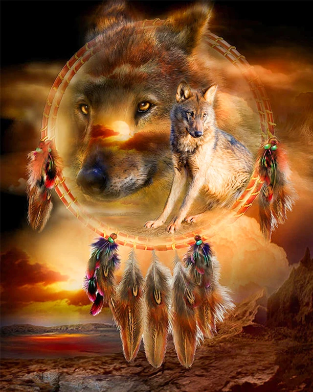 

5D Diy Diamond Painting Cross Stitch Wolf Animals Full Square Diamond Embroidery Sale Rinestones Painting Diamond Mosaic Decor