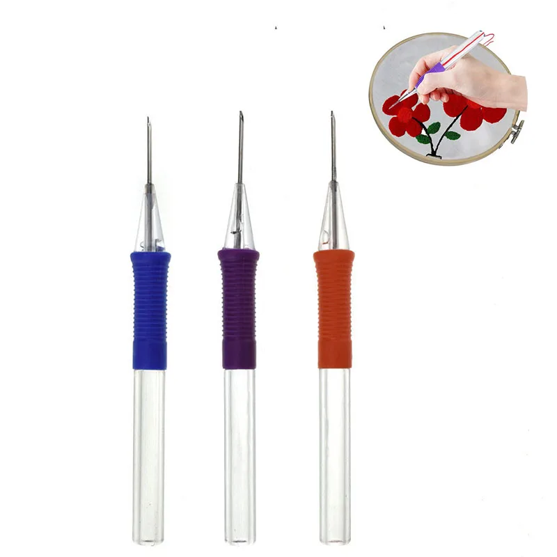3 colors magic embroidery pen punch needle for beginner diy kntting 3 colors magic embroidery pen punch needle for beginner diy kntting