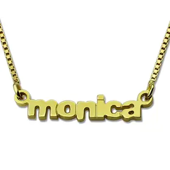

AILIN Wholesale Personalized Gold Color Mimi Name Necklace Nameplate Charm Custom Tiny Lowercase Letter Name Jewelry