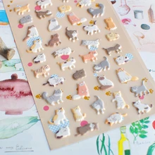 Funny 3D Cat Decorative Stickers Mobile Phone Stickers Stationery DIY Scrapbooking Album Stickers
