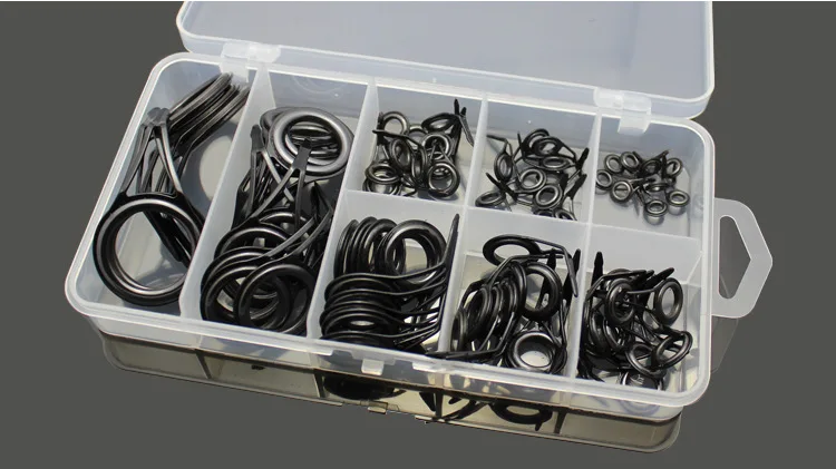 

75 pcs Guide ring eye Ceramic stainless steel guide eyes plus boxed sets wire loop wire loop through the fishing rod accessories