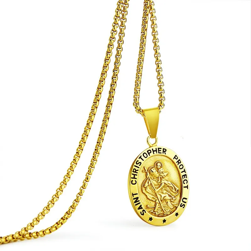 Necklace Set: Gold Rope Chain and St. Christopher Necklace — WE ARE ALL  SMITH