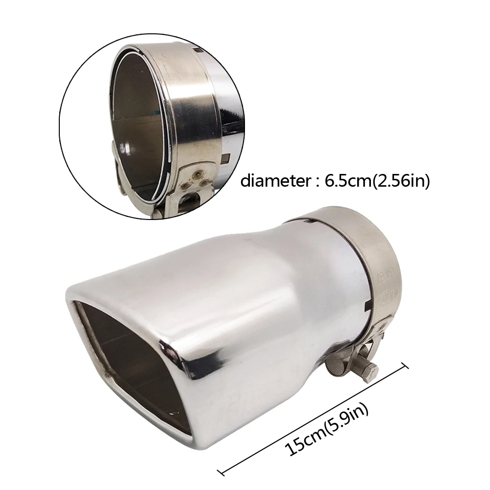 Clamp - ON Curved Curl Down Exhaust Tail Pipe Stainless Steel Tip 45mm