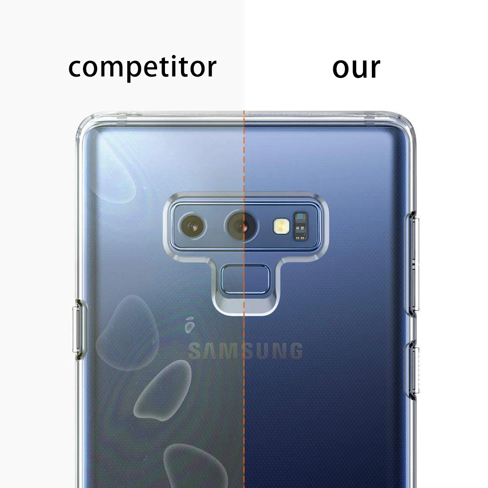 Чехол для Samsung Galaxy Note 9 8 Силиконовый прочный прозрачный бампер из ТПУ мягкий чехол