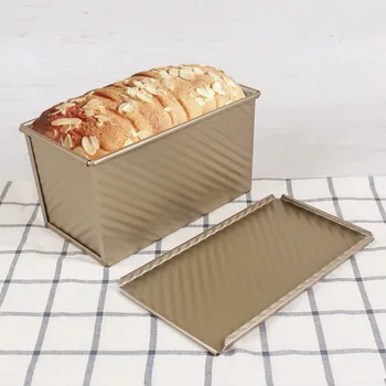 

Rectangular Carbon Steel Non-stick Bellows Cover Toast Box Mold Bread Mold Eco-Friendly Baking Tools for Cakes