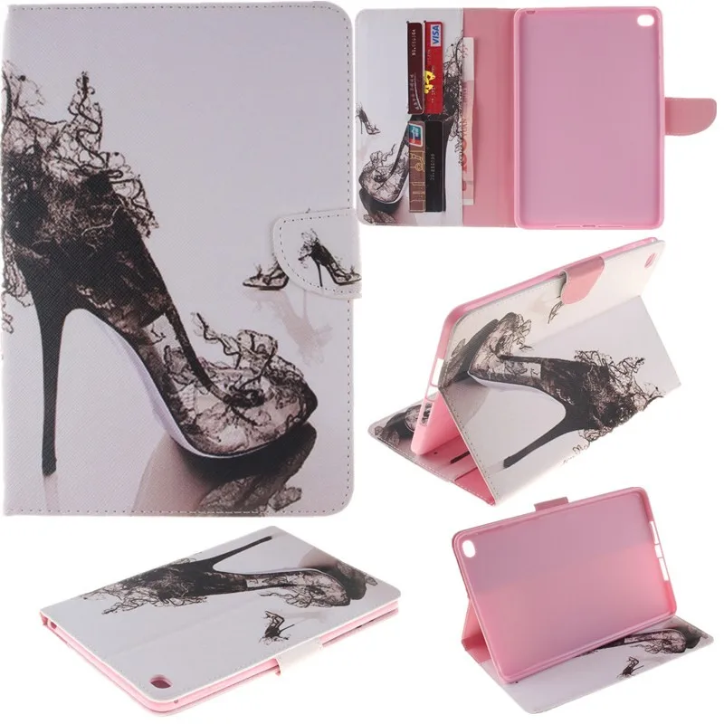 Fashion Two Side Flower Flip Wallet Case For Apple iPad Mini 4 Case PU Leather Stand Tablet Cover Case With Card Money Holder (82)