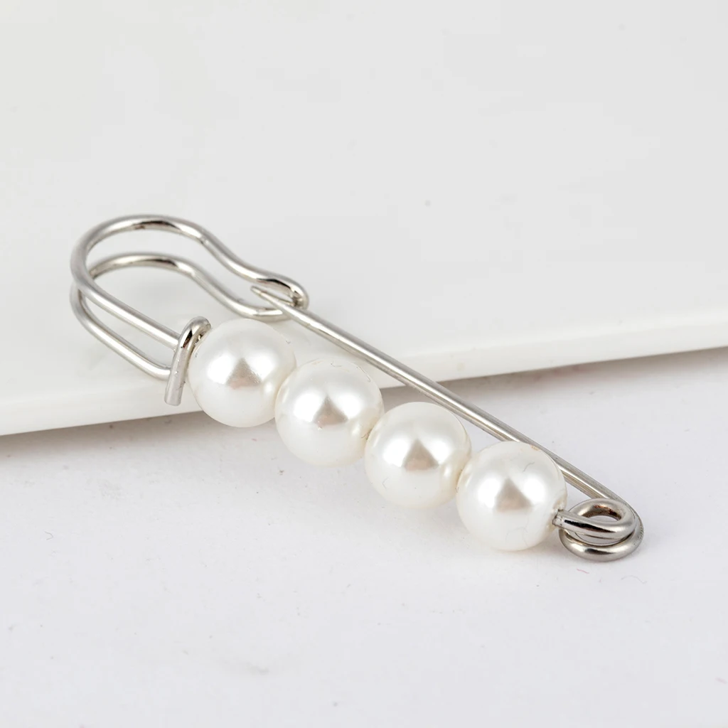 2pcs Crystal Pearl Large Safety Pins Brooch For Women Men Fashion Jewelry Buckle Pin Metal Brooch Badge Sewing Craft Accessories