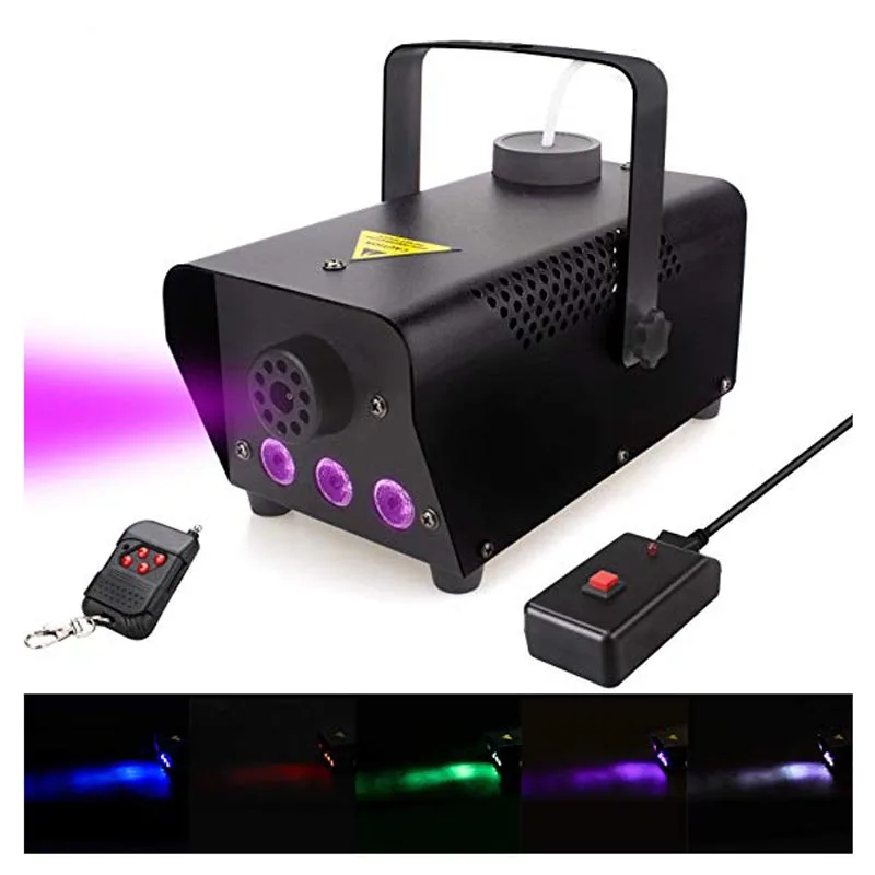 

Fog Machine with lights 400-Watt Portable Fog Machine with Wireless Remote Control Smoke Machines for Parties Christmas DJ Dance