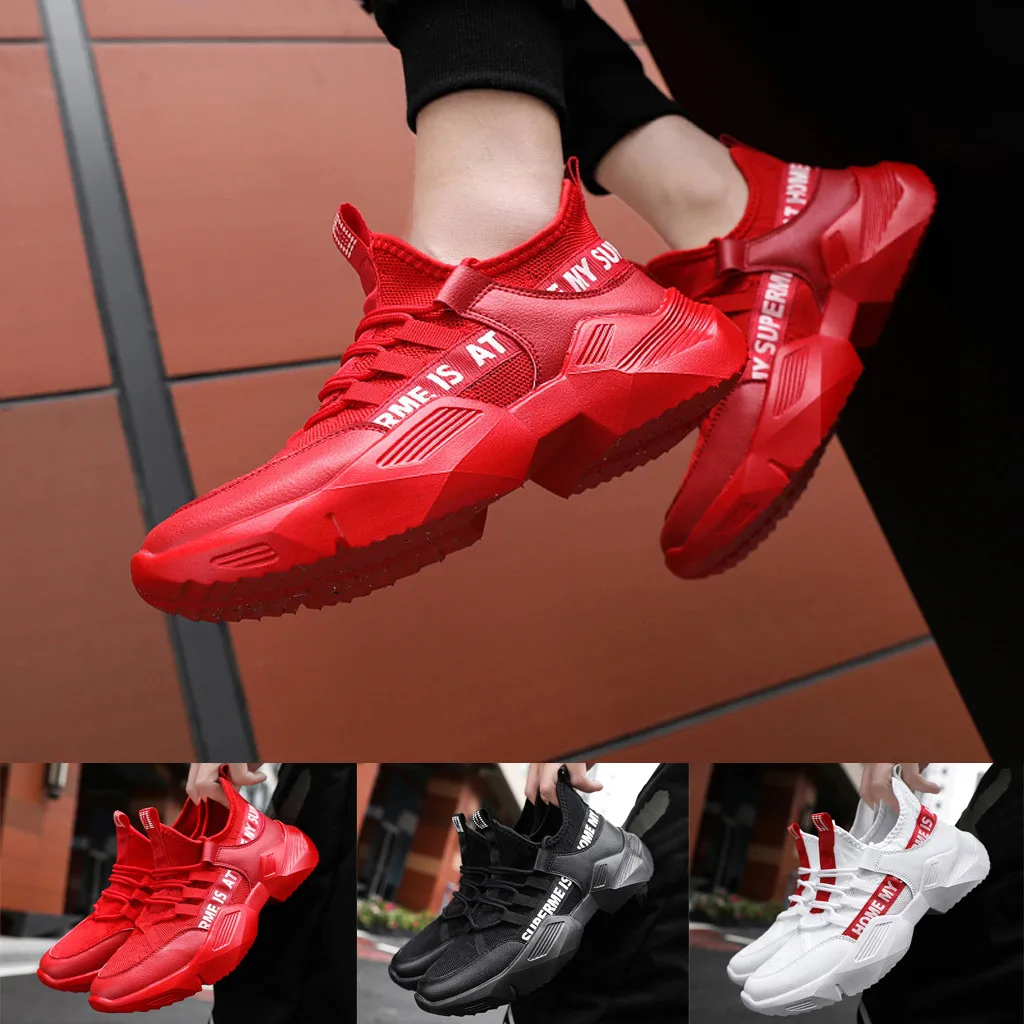 

New Men's Flying Weaving Running Shoes Tourist Shoes Leisure Sports platform sneakers professional running shoes for men