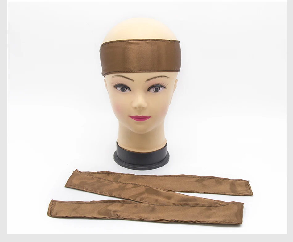 Пустой 5 шт. сатиновый шарф девственные волосы для наращивания Обёрточная бумага пинг повязки на голову, повязка на голову, фланель Обёрточная бумага повязка на голову