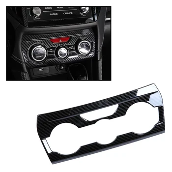 

JEAZEA Carbon Fiber Interior ABS Air Condition A/C Control Switch Panel Cover Trim Moludings For Subaru Crosstrek XV 2018