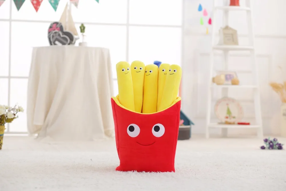 Chip de Pizza Brinquedo de Pelúcia Kawaii de Pelúcia Babiqu 1 pc Simulação Fast Food Travesseiro Leitoso Chá Almofada Bonito Macia Super Qualidade Presentes Criança 7 Pelúcia da vida real