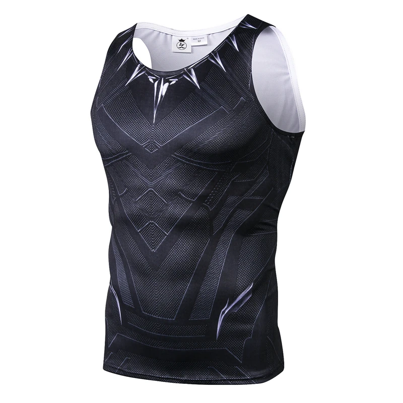 Black Panther Sleeveless Vest Men Summer Gyms Fitness Tank Top