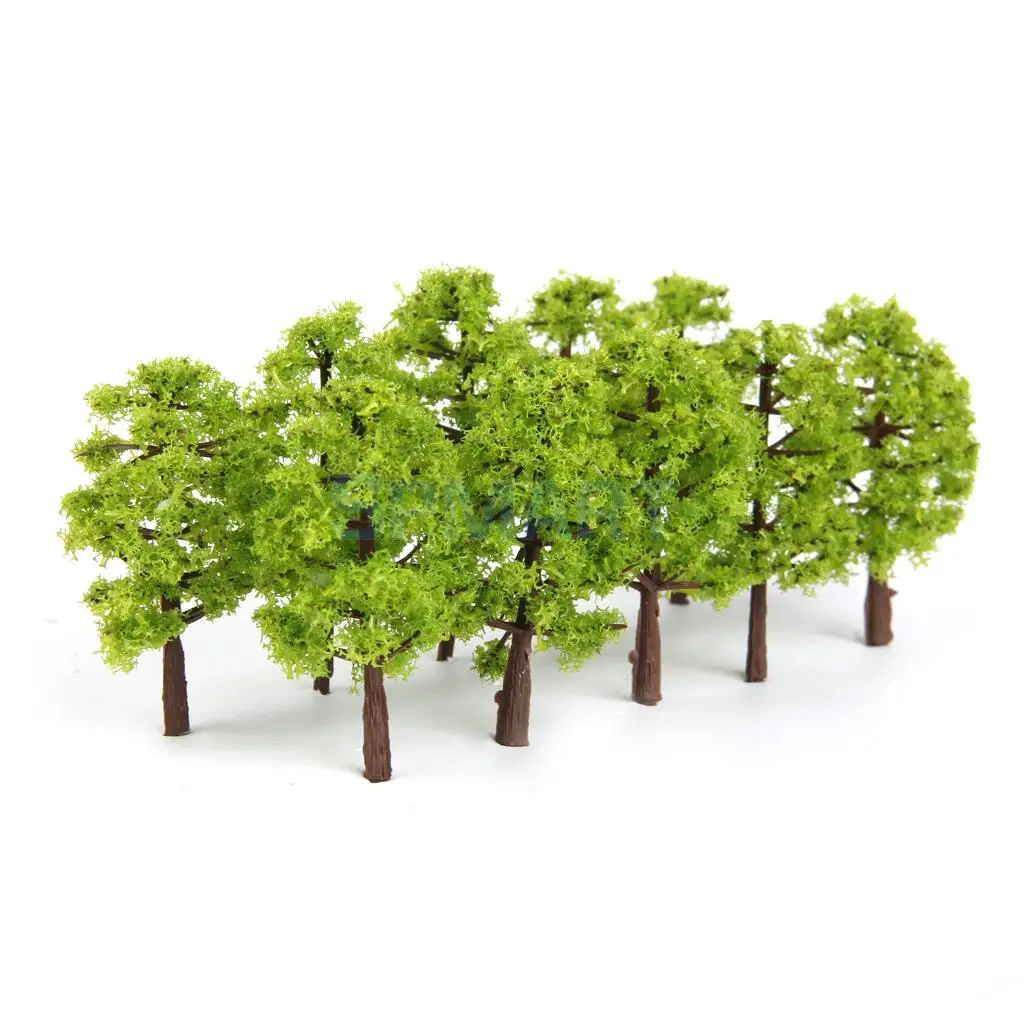 52pcs Architecture Scenery Model Trees Train Railroad Landscape HO OO Scale