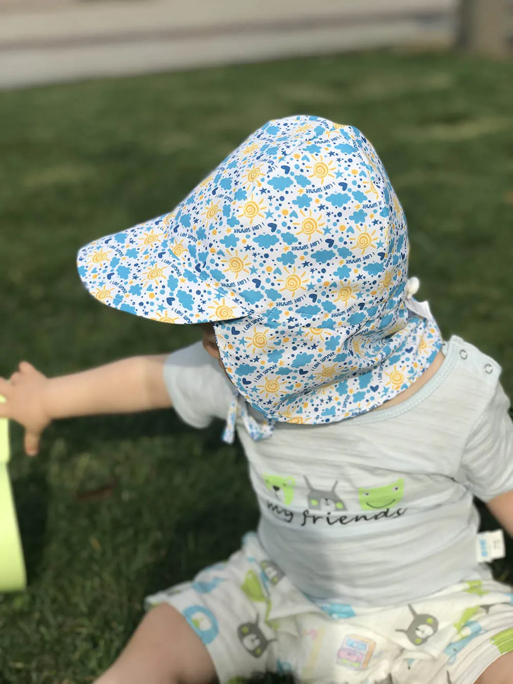 Summer Baby Sun Hat Children Outdoor Neck Ear Cover Anti UV Protection Beach Caps Kids Boy Girl Swimming Flap Cap For 0-5 Years