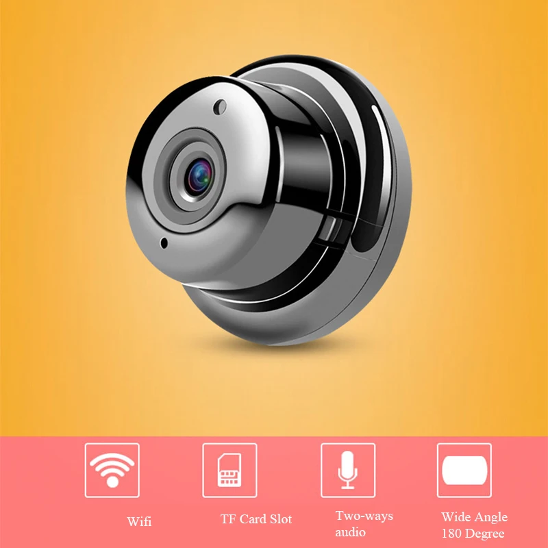 

Household Monitor Mini AP Wifi USB RJ45 960P Panoramic Fisheye VR Wireless Camera With Night Vision Motion Detection 180 Degree