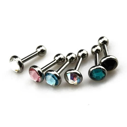 

3 Pcs Rhinestone Ear Studs Fashion Tragus Helix Bar Cartilage Piercing Earrings