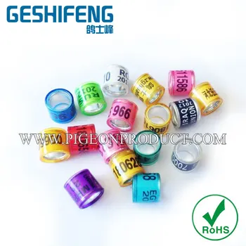 

2016 racing pigeon rings 8mm with personal name,phone number on the rings.