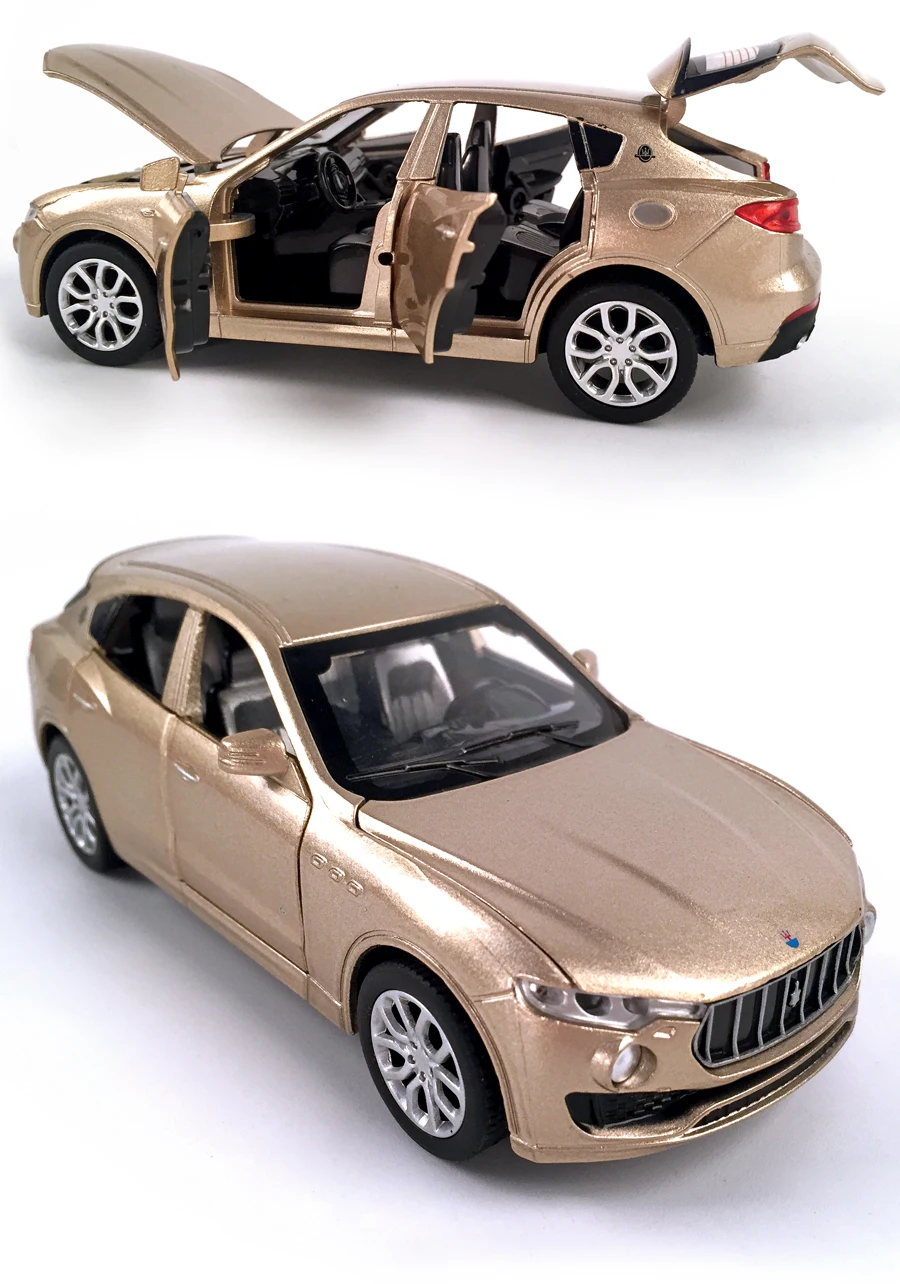 1:32 Масштаб литой автомобиль Maserati Levante SUV модель автомобиля со звуком и светильник подарок на день рождения игрушка для мальчика