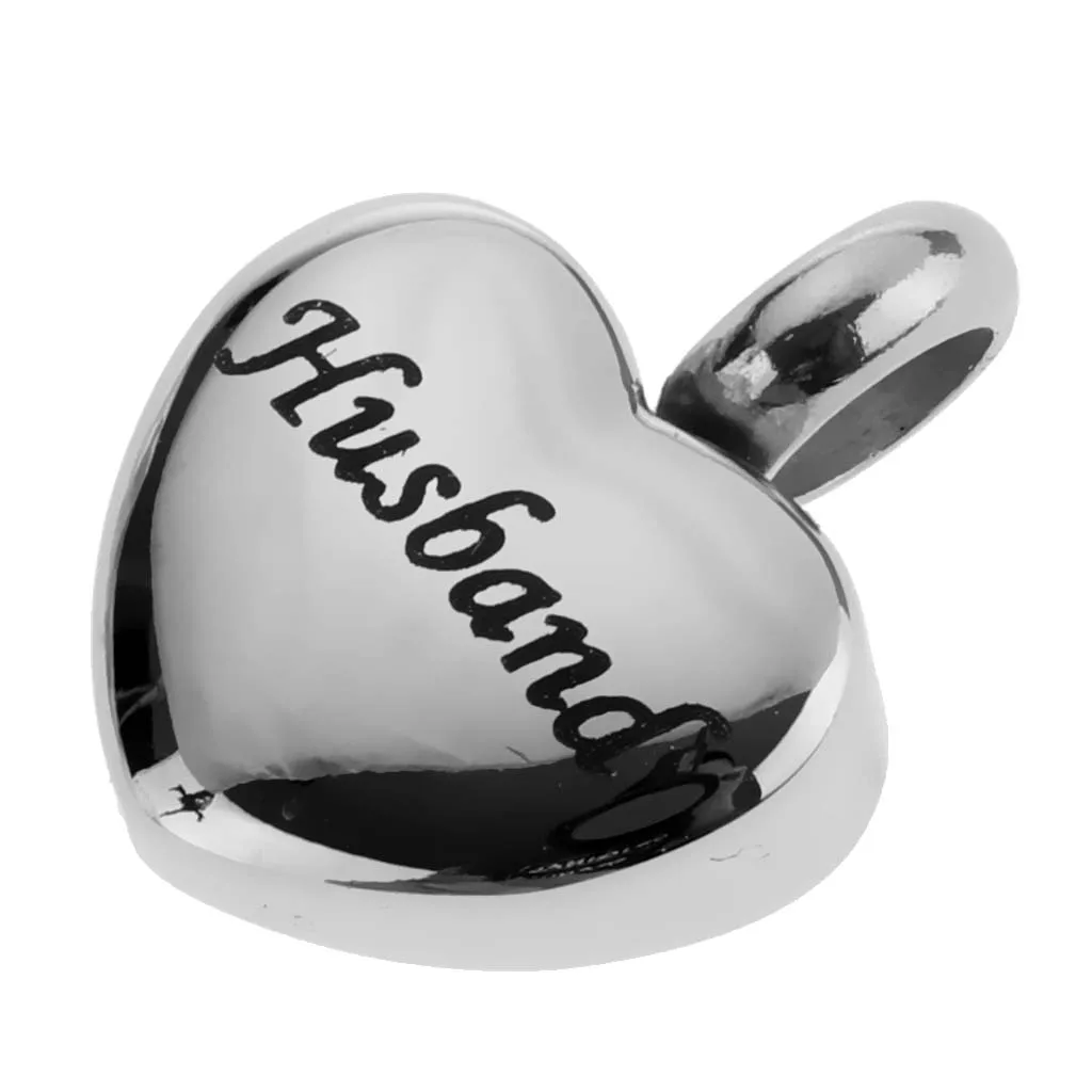 Stainless Steel Love Heart Urn Pendant Memorial Cremation Ash Holder Dad/Mom/Husband/Wife/Brother/Sister