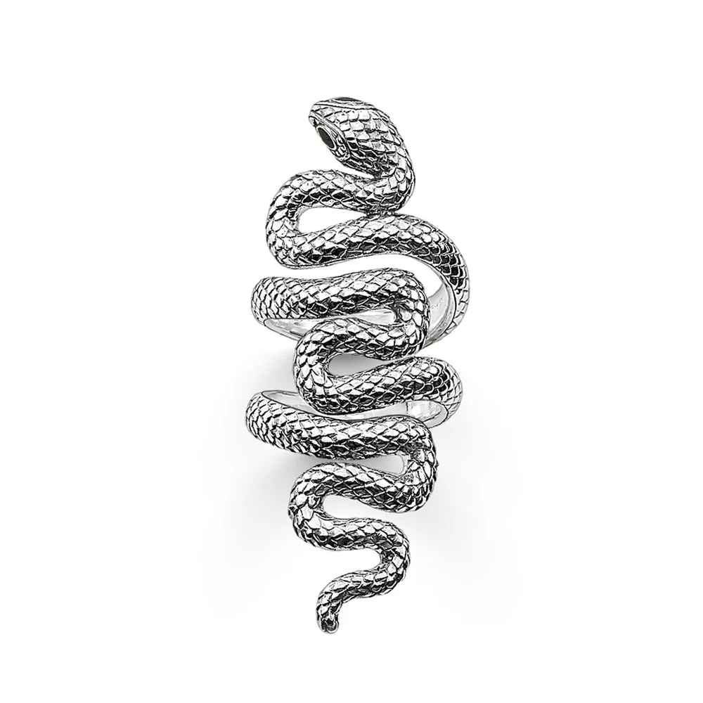 

Trendy Opening Snake Cocktail Long Rings For Women & Girl 2019 New Punk 925 Sterling Silver Glam Fashion Jewelry Gift Bague