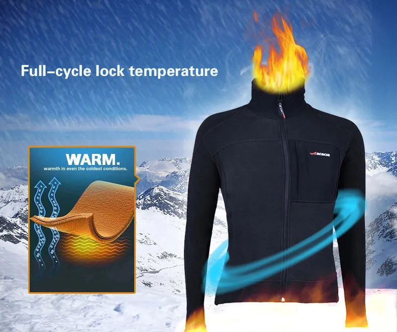 Акация зима Thernal Флис Мужчины Велоспорт Джерси с длинным рукавом ветрозащитный тепло спортивная одежда велосипед одежда для велосипедной езды куртка