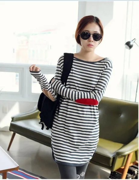 Maternity set maternity long design stripe top elastic legging fashion twinset plus size spring