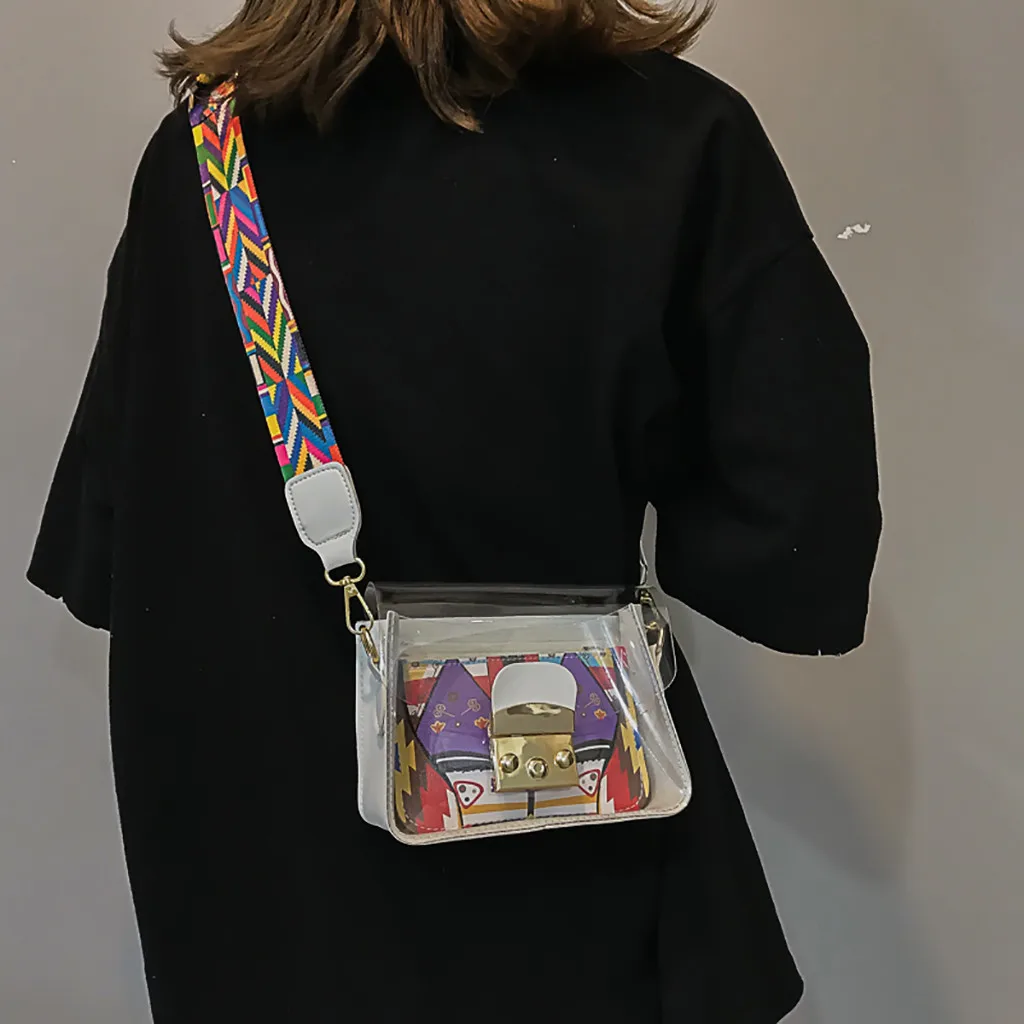 

Crossbody Bags for Women 2019 Laser Transparent Bags Fashion Women Korean Style Shoulder Bag Messenger PVC Waterproof Beach Bag