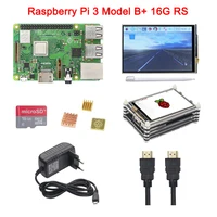 Raspberry Pi 3 Model B+ Plus+3.5 inch Touch Screen+9-layer Acrylic Case+5V 3A Power Adapter+16G 32G SD Card+Heat Sink+HDMI Cable