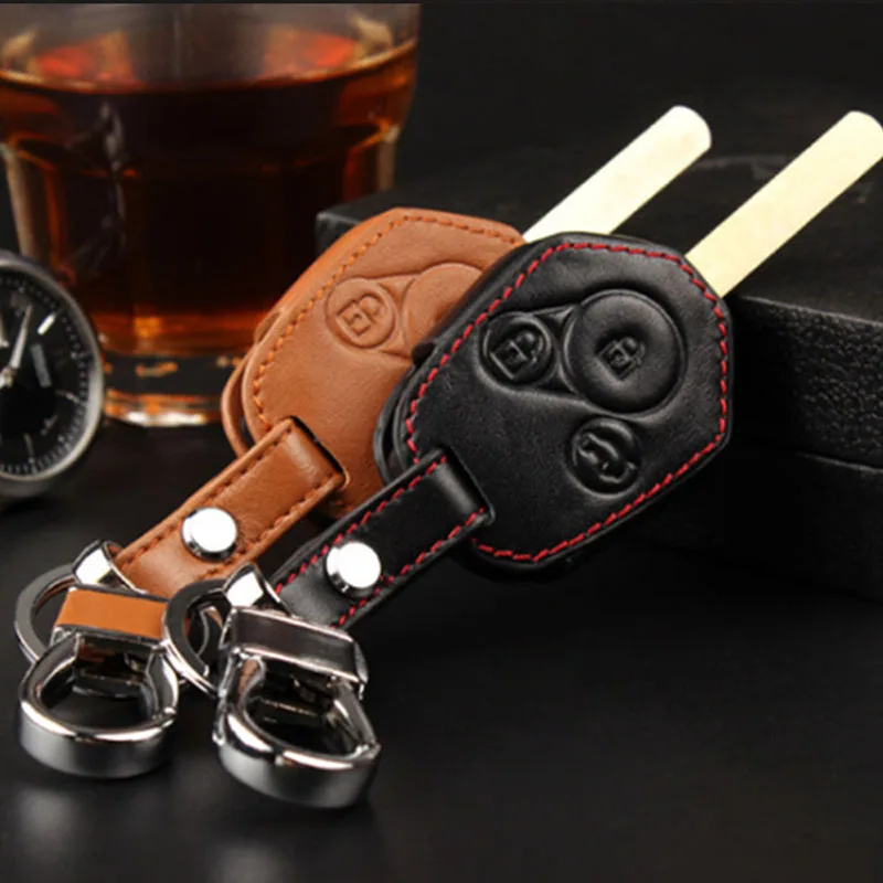 

GZYOUMEI Leather Car key cover case keychain key for SUBARU XV Forester Outback Legacy Car key