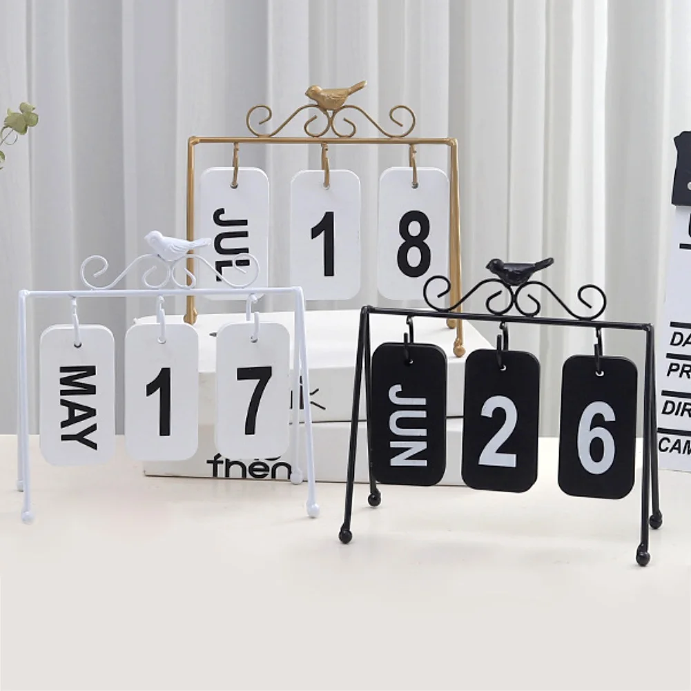 Новая мода железная имитация птица страница токарный календарь домашний рабочий стол Декор подарок