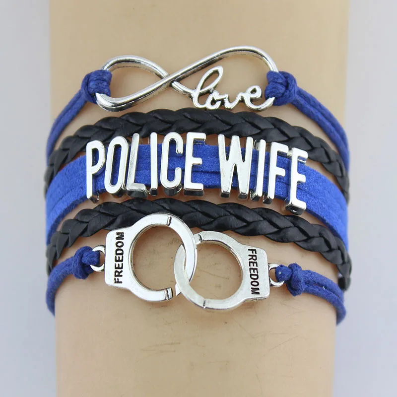 Infinity Love Police Wife Officer Bracelets Heart Pendant
