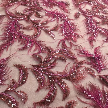 

nice looking feather embroidery tulle mesh lace fabric Jolin-5.2918 with good quality for party dress