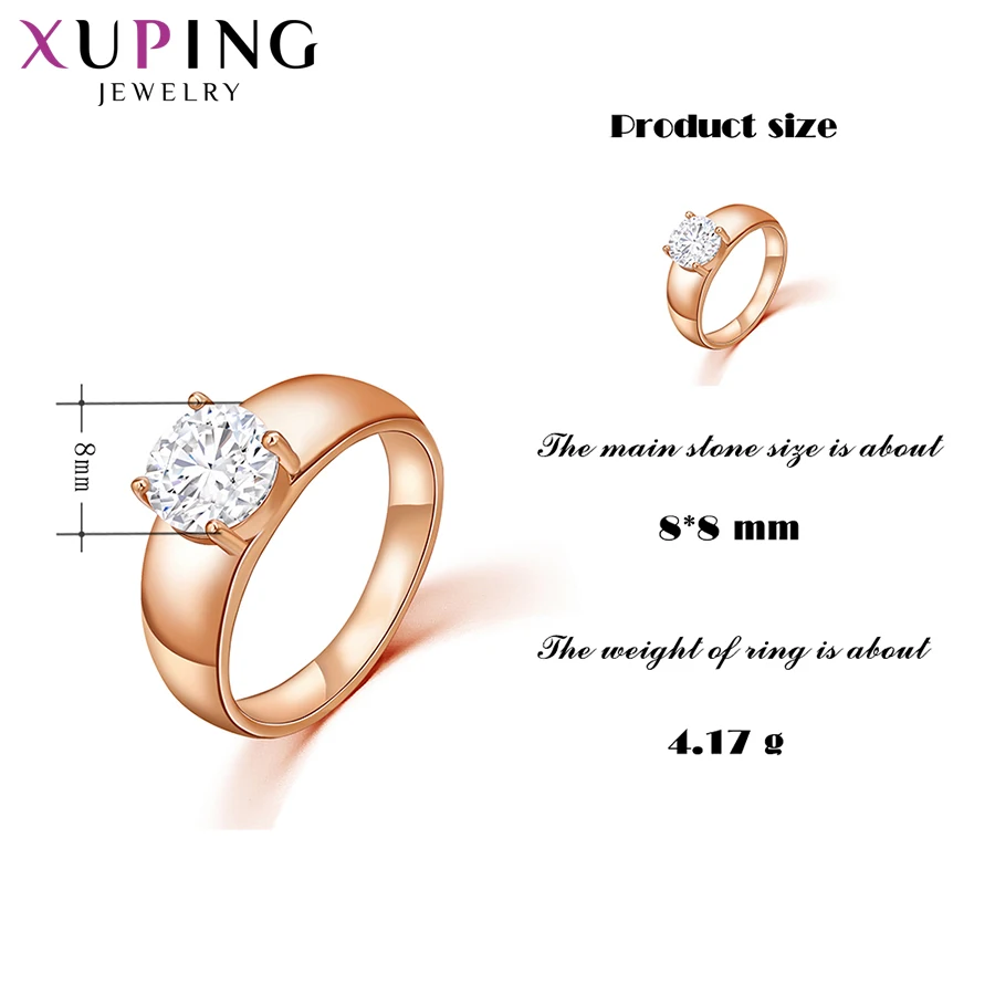 Fashion Rings Xuping Fashion Jewelry Simple Charm Round Shaped Stone Gold Plated Rings